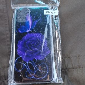 iphone 11 purple rose and butterfly phone case New